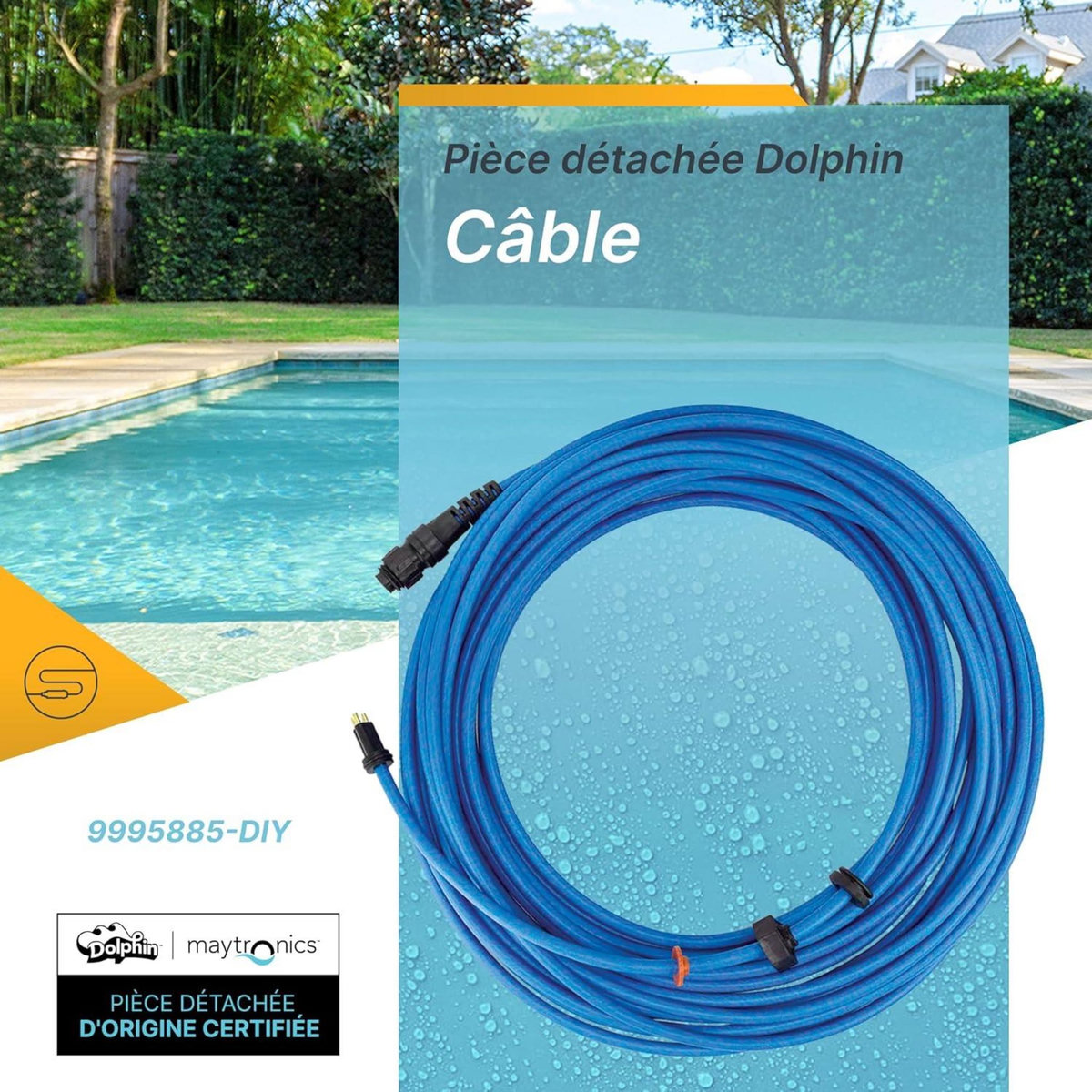 Dolphin Cable d'alimentation 18m pour robot dolphin s300 et équivalent voir liste - 9995885-diy