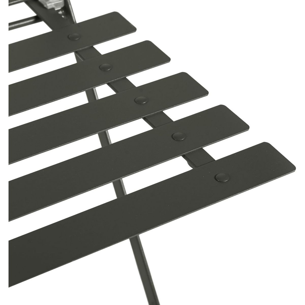 GARDENSTAR Chaise de jardin en acier pliante à lattes coloris vert kaki foncé