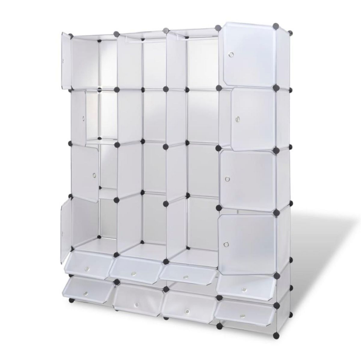 VIDAXL Cabinet modulable avec 18 compartiments blanc 37x146x180,5 cm