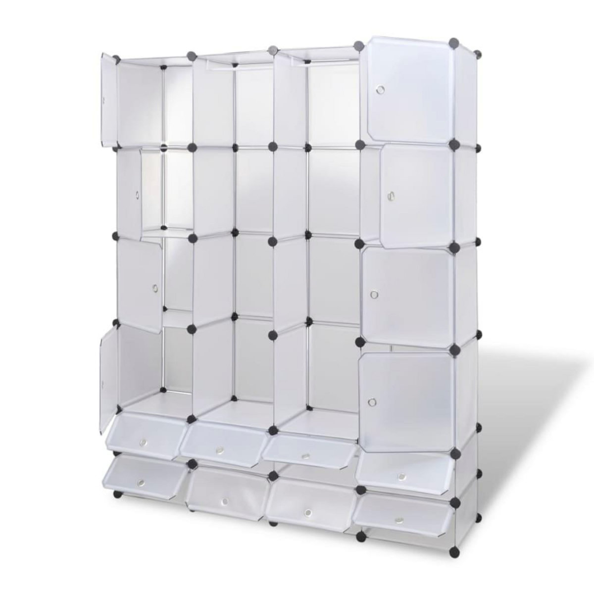 VIDAXL Cabinet modulable avec 18 compartiments blanc 37x146x180,5 cm