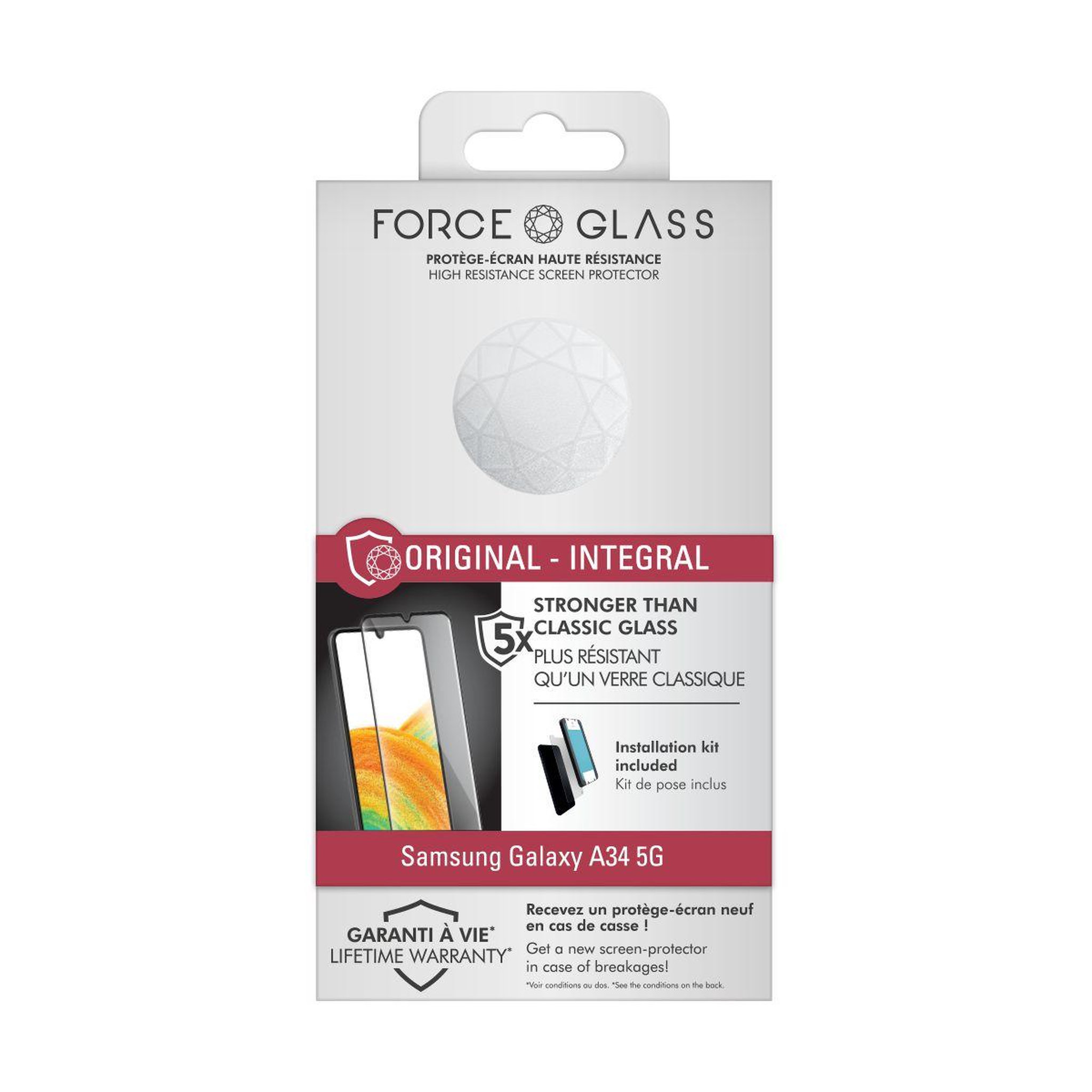 Voir la diapositive 5 : FORCE GLASS Protège écran Samsung A34 5G