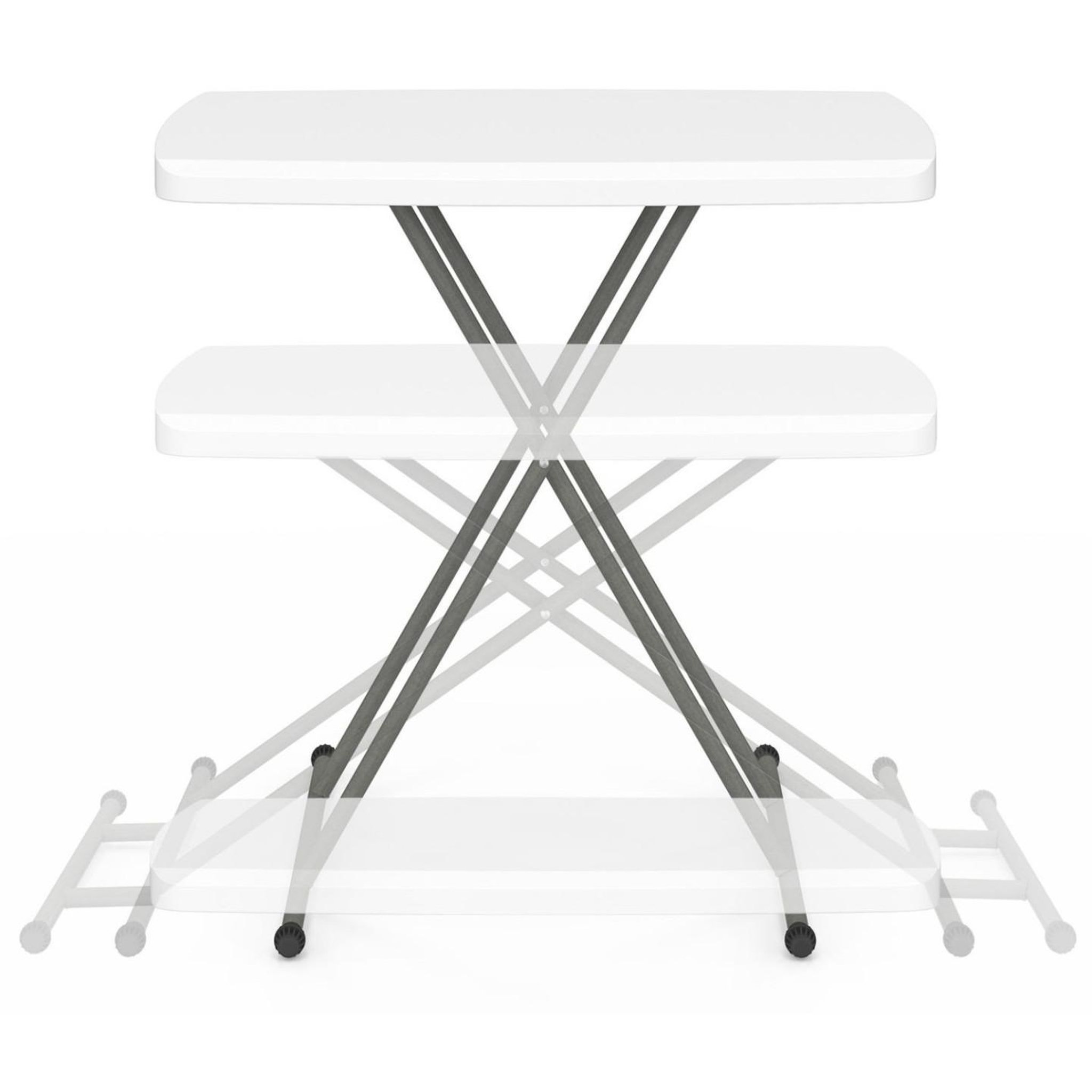 Voir la diapositive 3 : ID MARKET Table pliante d'appoint 77 cm hauteur réglable 3 positions urbana pour extérieur intérieur camping