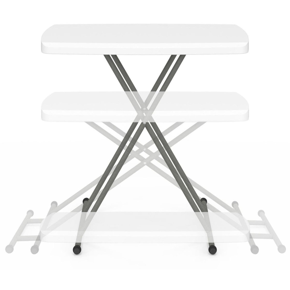 ID MARKET Table pliante à hauteur réglable 3 positions pour extérieur intérieur camping
