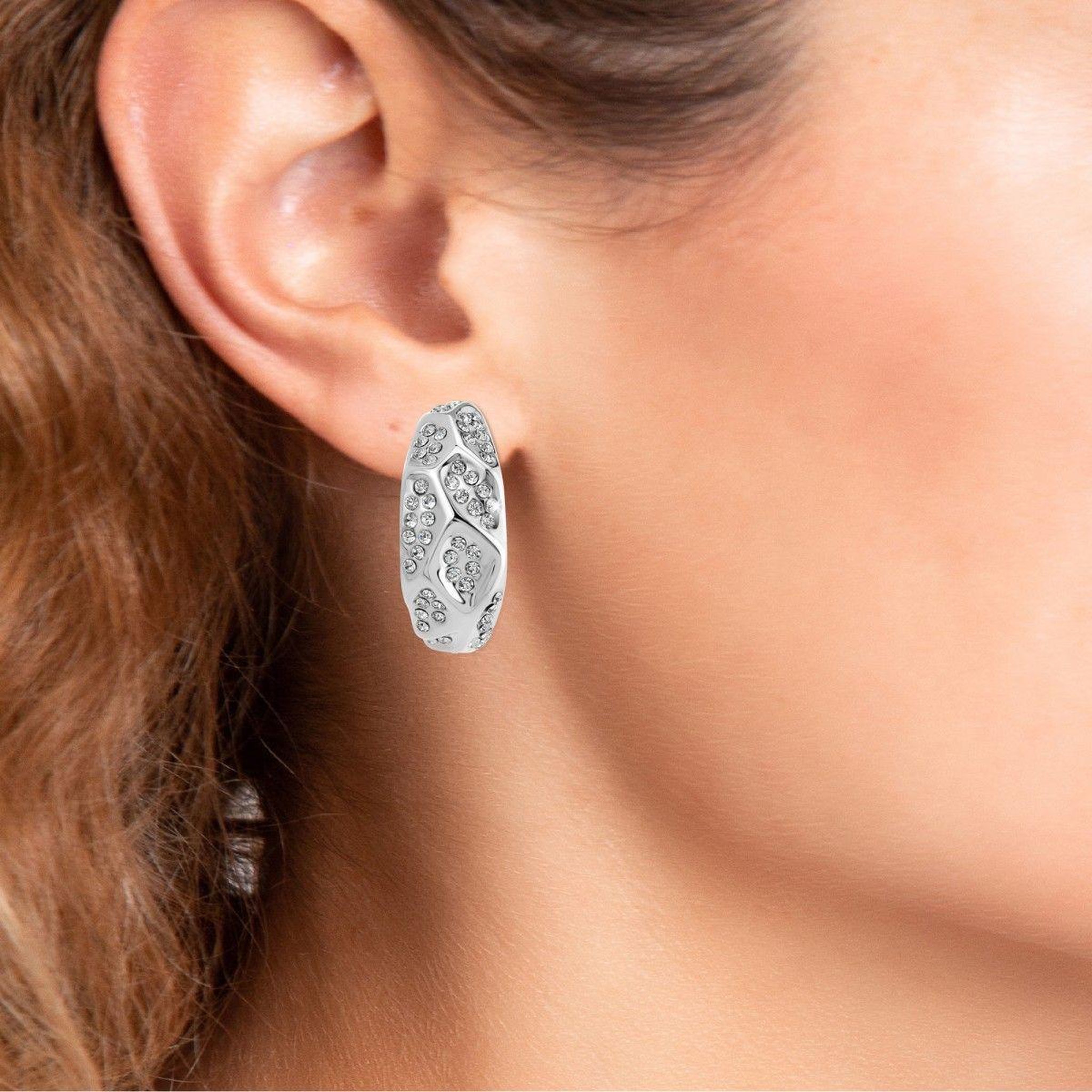 Voir la diapositive 2 : SC CRYSTAL Boucles d'oreilles SC Crystal ornées de Cristaux scintillants