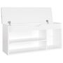 Voir la diapositive 4 : VIDAXL Banc a chaussures avec coussin Blanc brillant Bois d'ingenierie