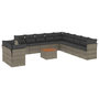 Voir la diapositive 2 : VIDAXL Salon de jardin avec coussins 12 pcs gris resine tressee
