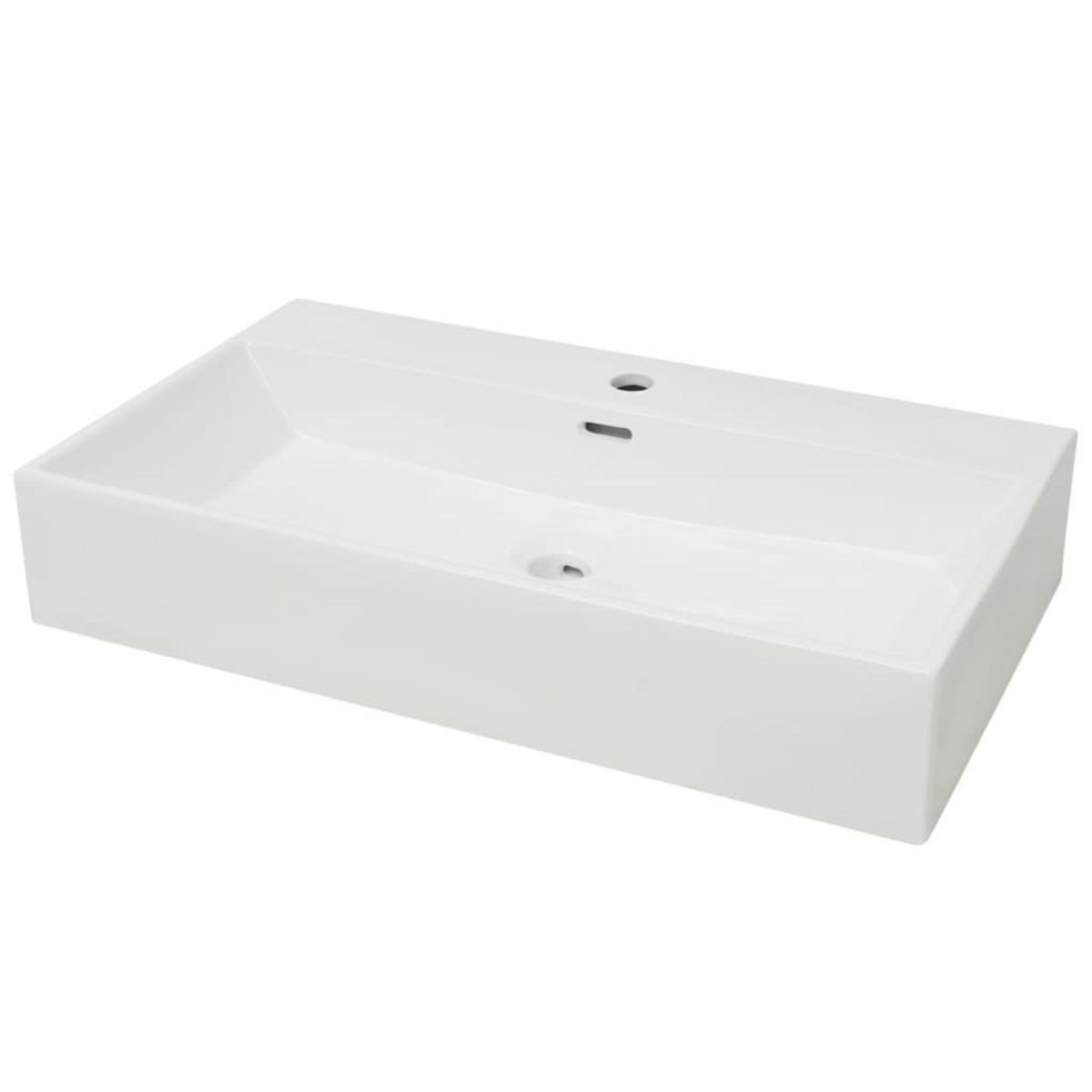 VIDAXL Vasque avec trou de robinet en ceramique Blanc 76x42,5x14,5 cm
