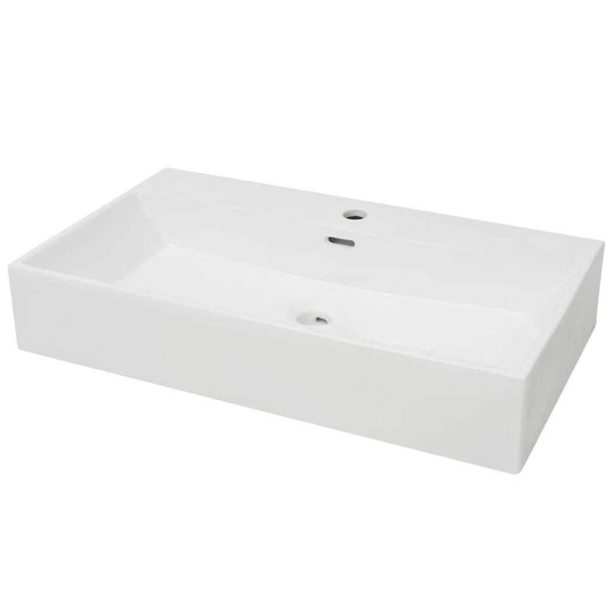 VIDAXL Vasque avec trou de robinet en ceramique Blanc 76x42,5x14,5 cm