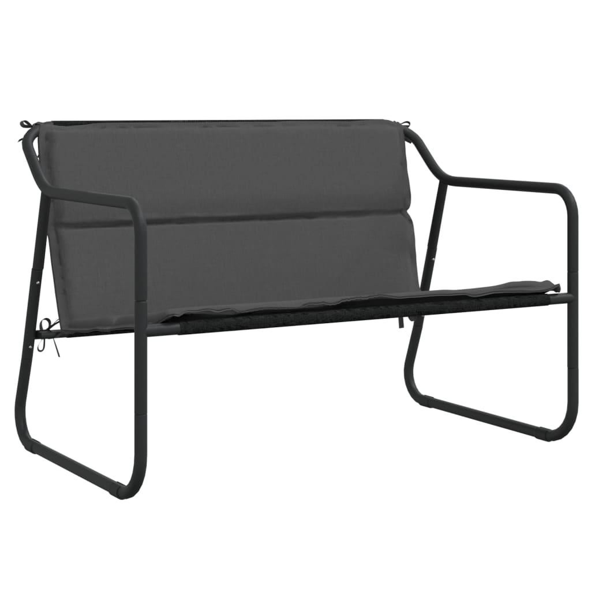 VIDAXL Banc de jardin a 2 places avec coussin anthracite acier