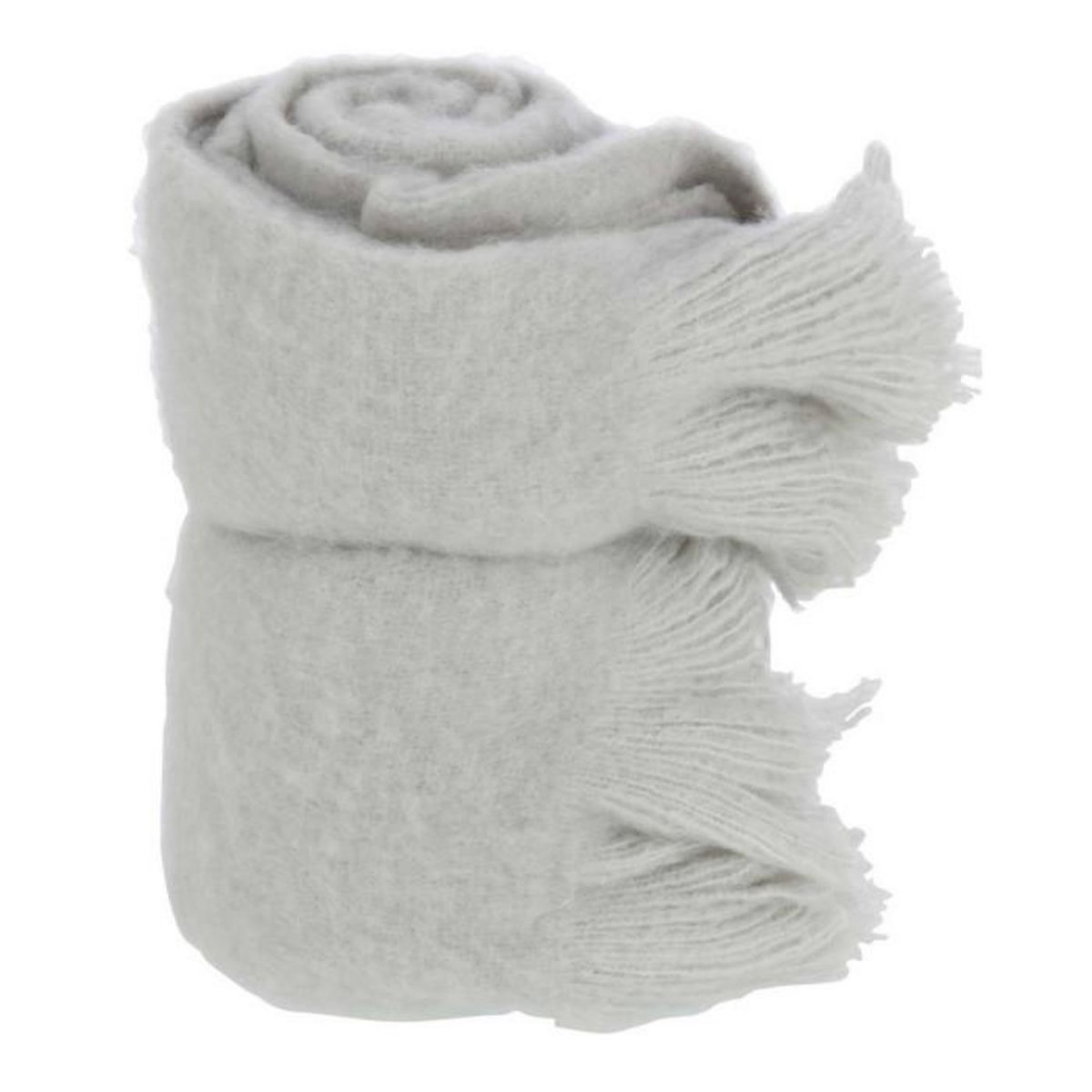 Paris Prix Plaid Uni à Franges  Glen  130x180cm Gris