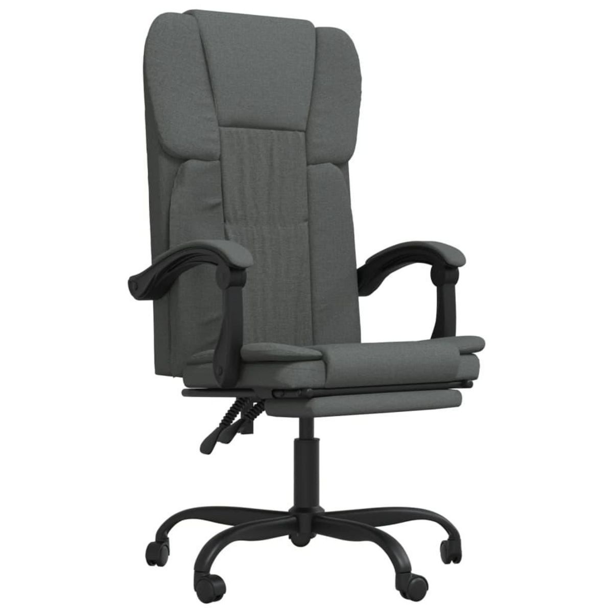 VIDAXL Fauteuil inclinable de bureau Gris fonce Tissu