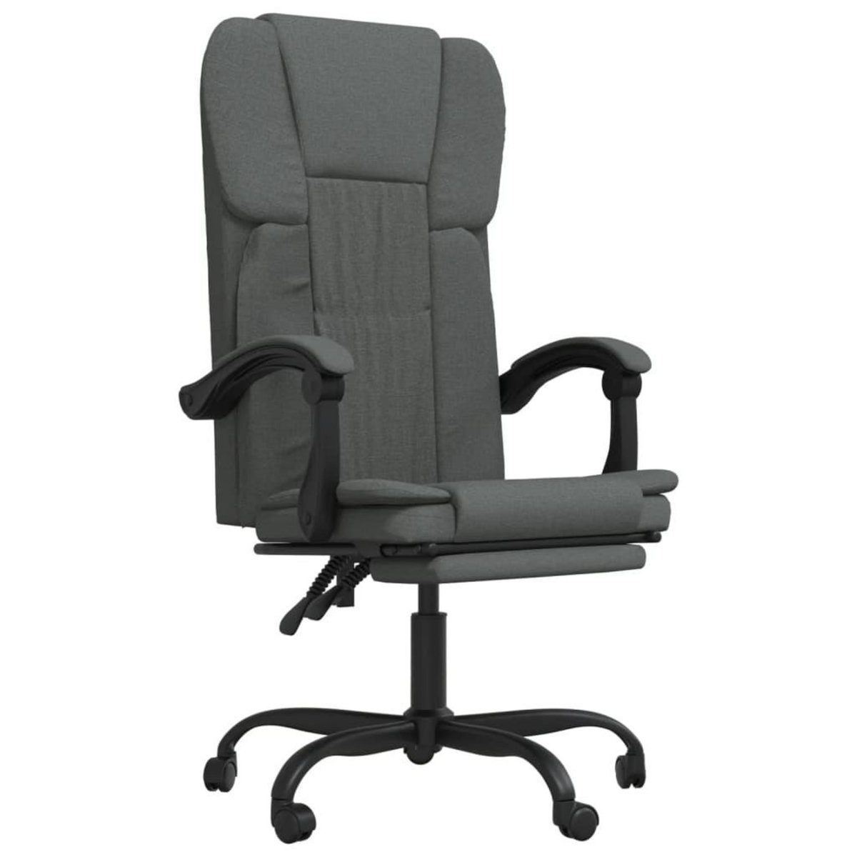 VIDAXL Fauteuil inclinable de bureau Gris fonce Tissu