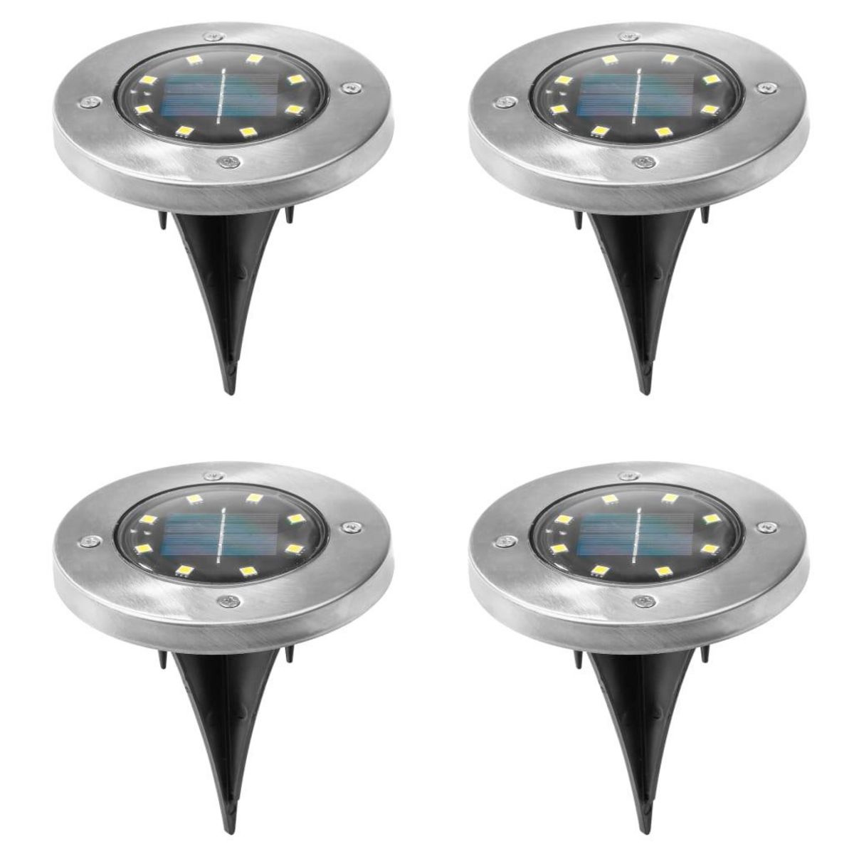 HI HI Lampes solaires a LED de jardin enterrees 4 pcs