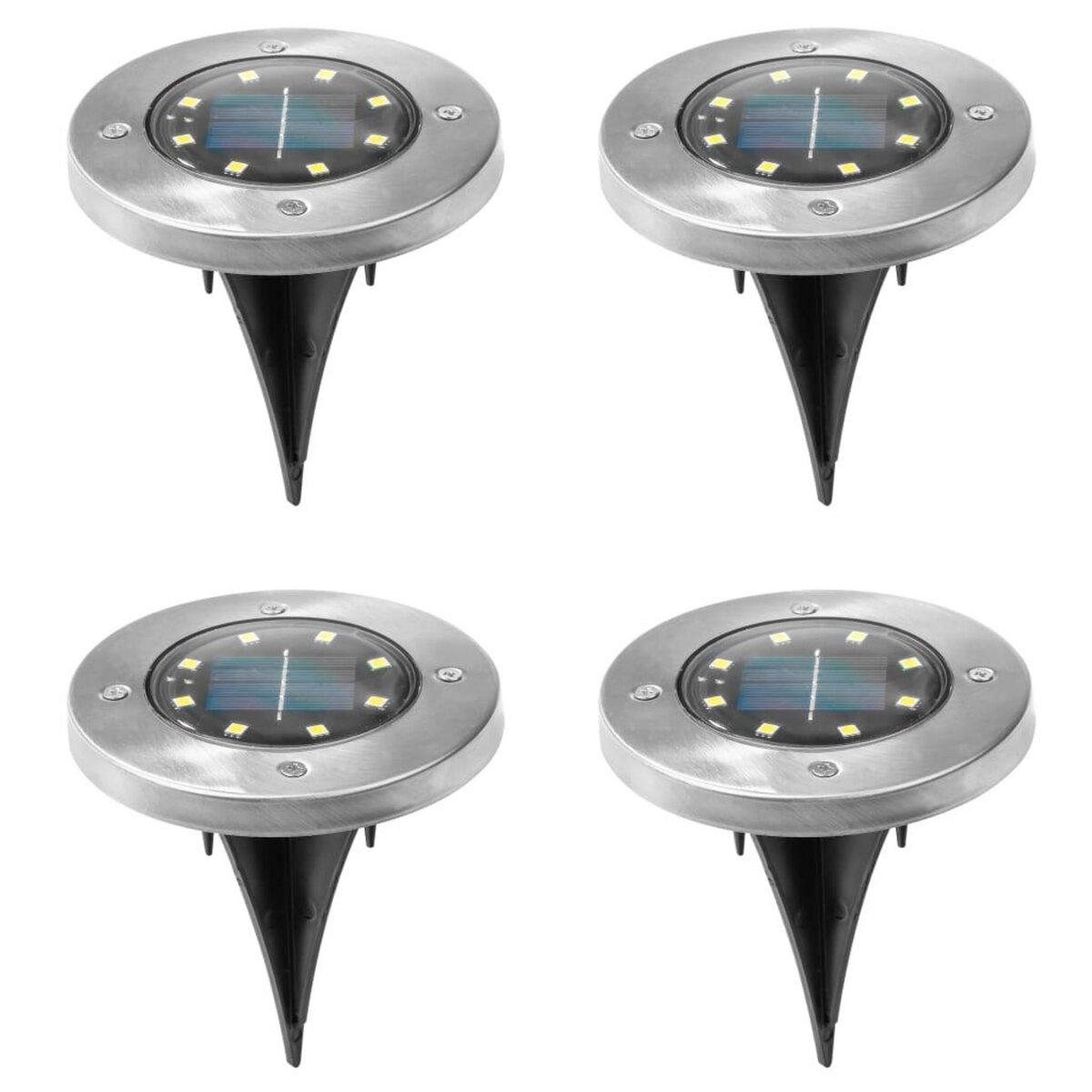 HI HI Lampes solaires a LED de jardin enterrees 4 pcs