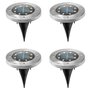 Voir la diapositive 2 : HI HI Lampes solaires a LED de jardin enterrees 4 pcs