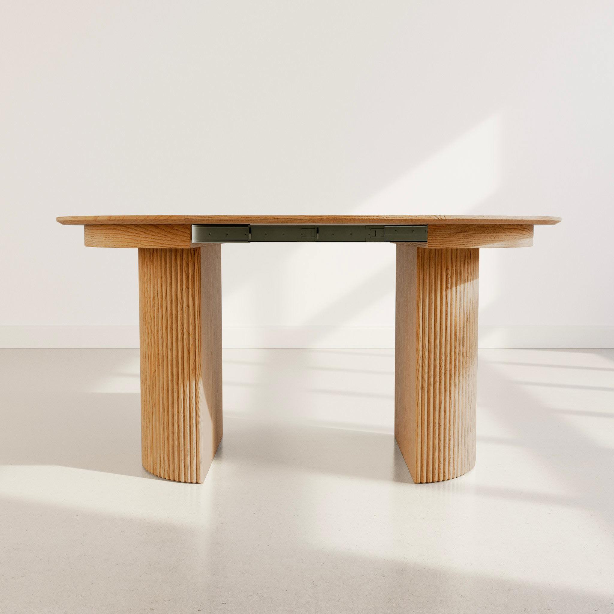 Voir la diapositive 4 : BEST MOBILIER Freya - table à manger ronde extensible avec rangements - effet bois - 4 à 8 personnes
