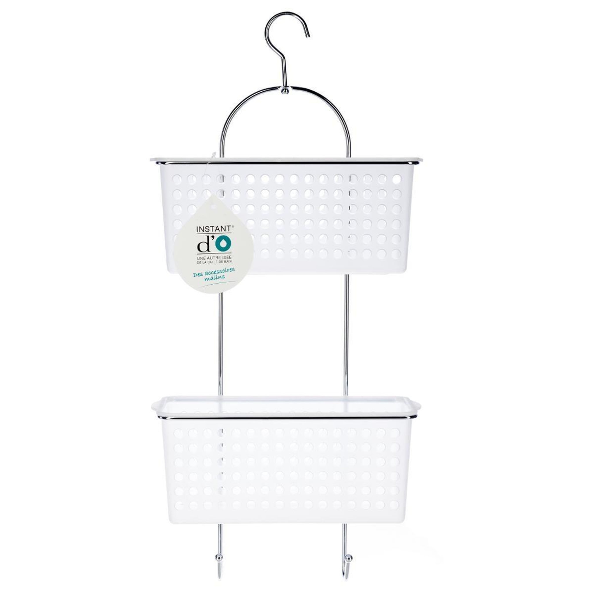 Voir la diapositive 4 : FIVE Support de douche  2 paniers  blanc