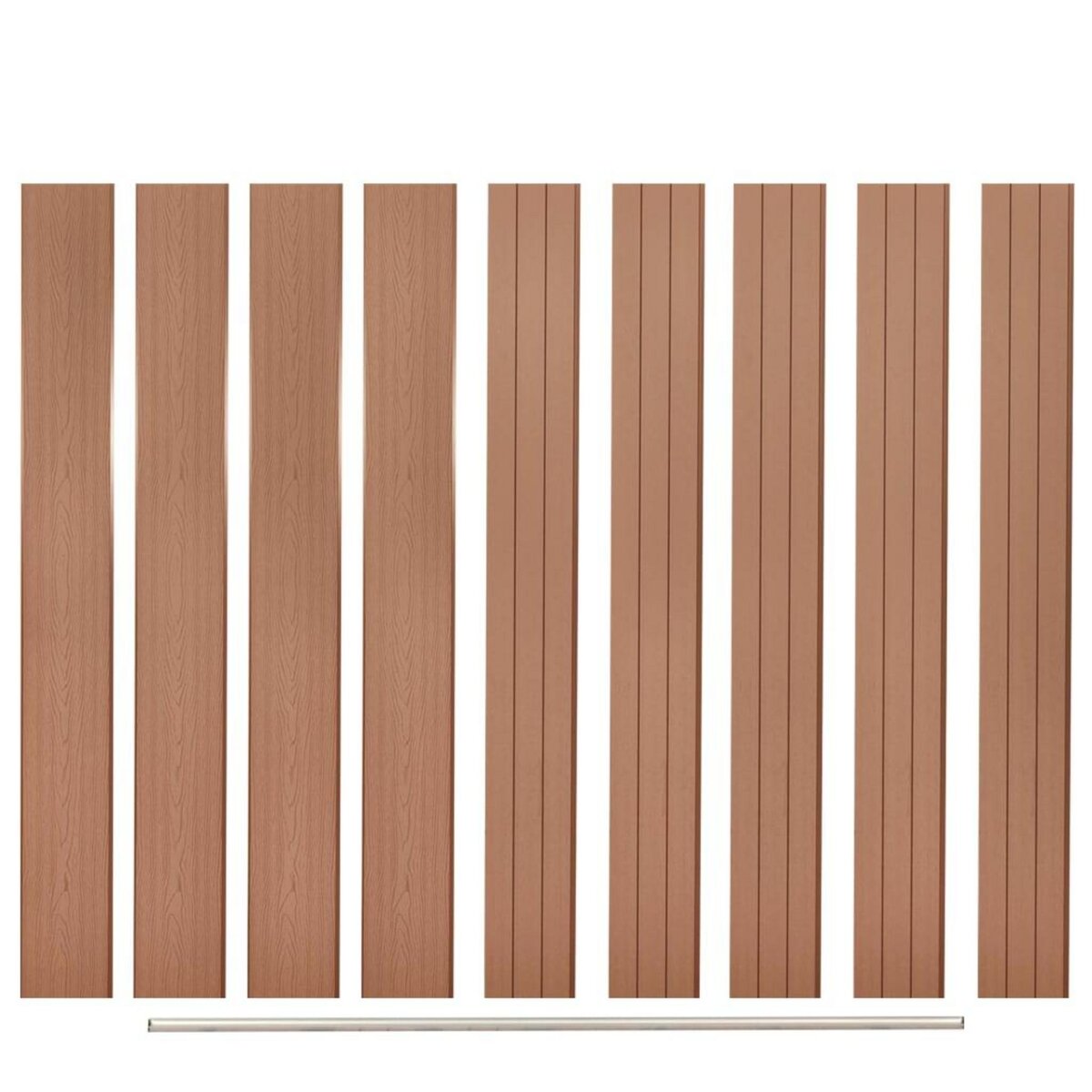 Vidaxl panneau de clôture wpc 105 x (105-185) cm incliné marron