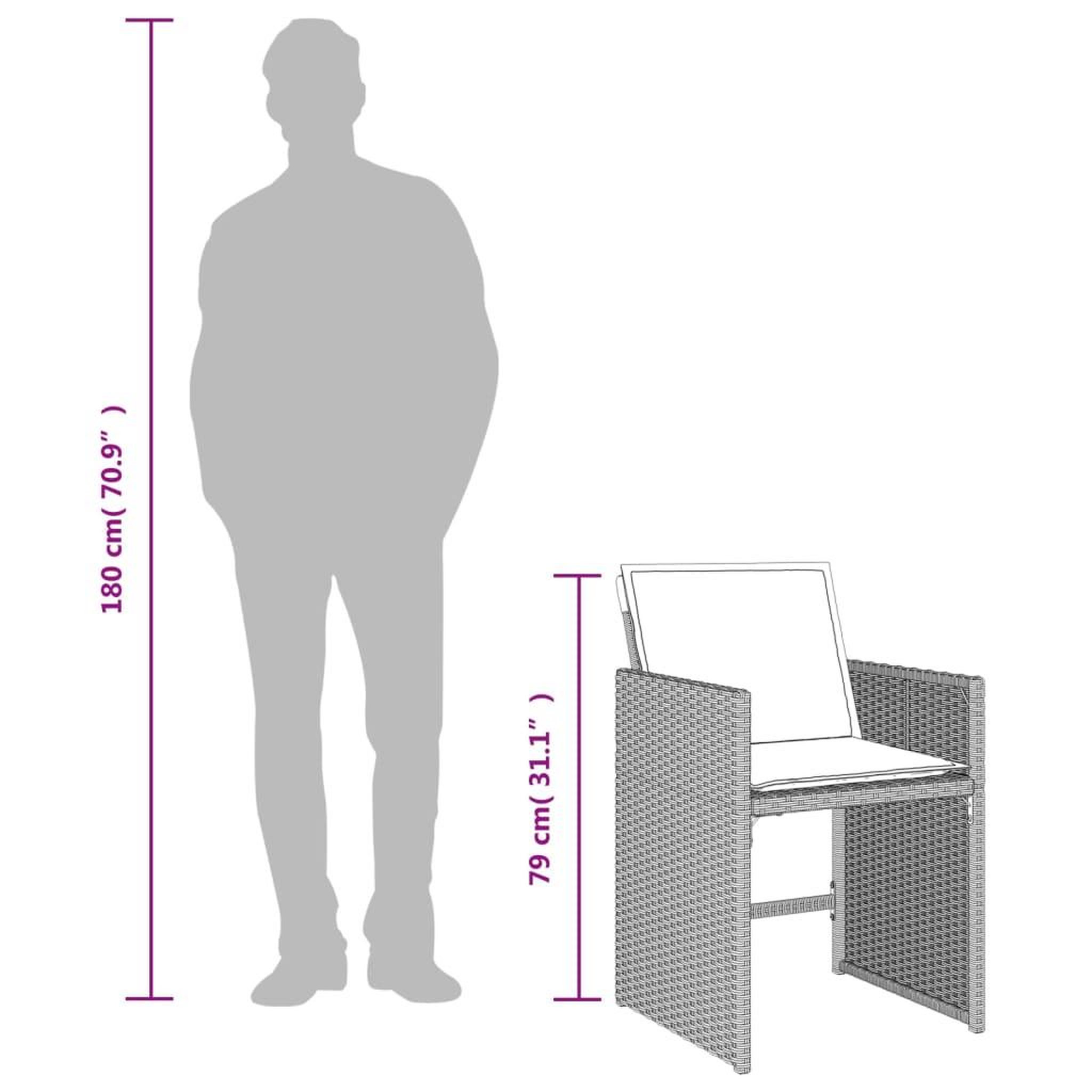 Voir la diapositive 6 : VIDAXL Chaises de jardin avec coussins lot de 4 gris clair poly rotin