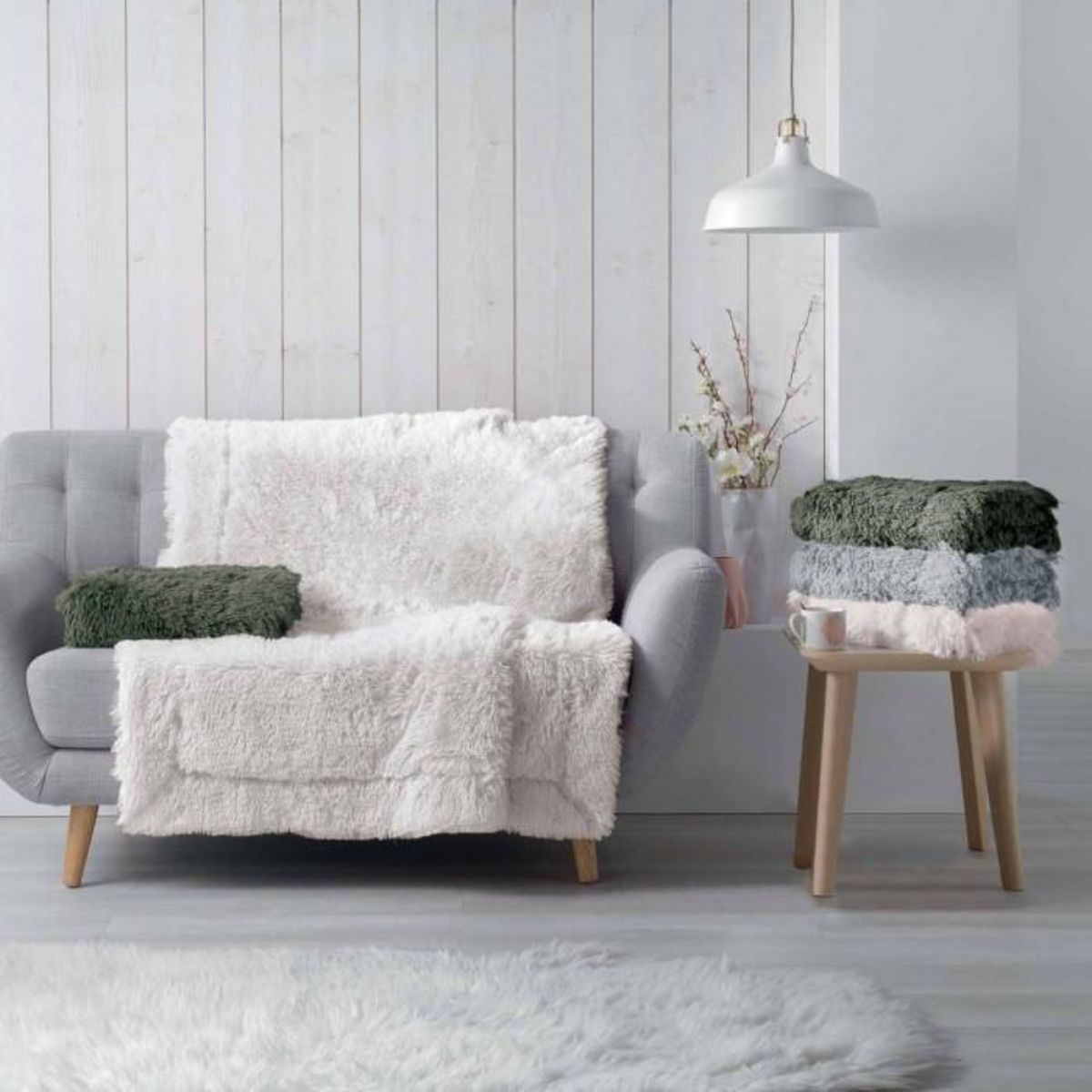 Paris Prix Plaid Imitation Fourrure Uni  Marilou  125x150cm Naturel