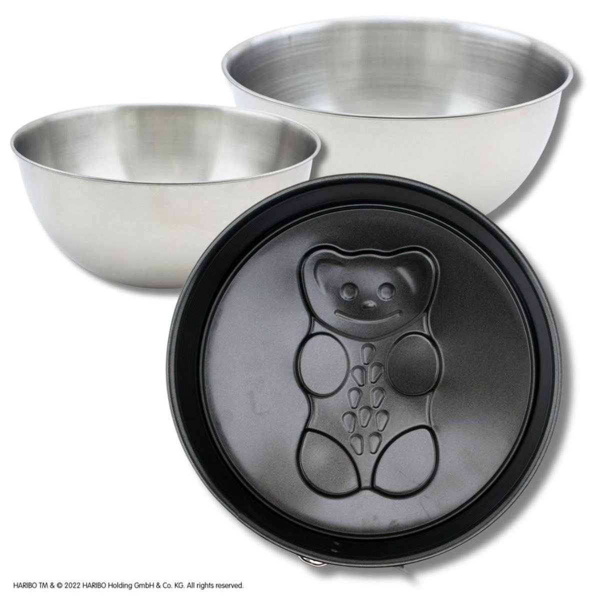 ZENKER Set pâtisserie avec moule à manqué 26 cm à charnière motif ourson, 2 bols à mixer et spatule Zenker