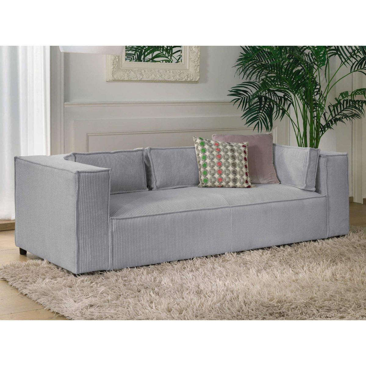 LISA DESIGN Stella - canapé fixe 3 places - en velours côtelé - style contemporain
