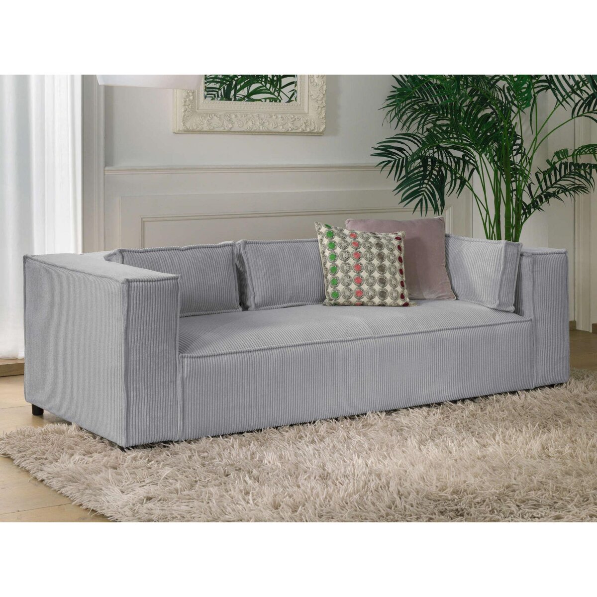 LISA DESIGN Stella - canapé fixe 3 places - en velours côtelé - style contemporain