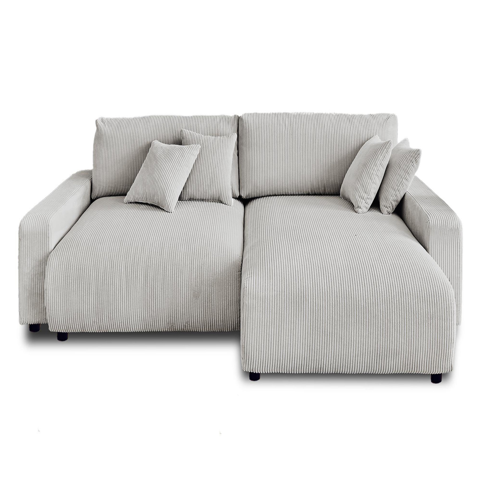 Voir la diapositive 1 : BEST MOBILIER Pivoine - canapé d'angle réversible - 4 places - convertible avec coffre - en velours côtelé