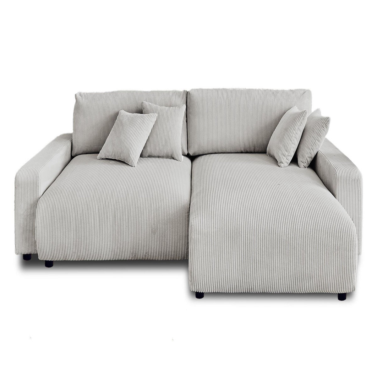 LISA DESIGN Pivoine - canapé d'angle réversible - 4 places - convertible avec coffre - en velours côtelé