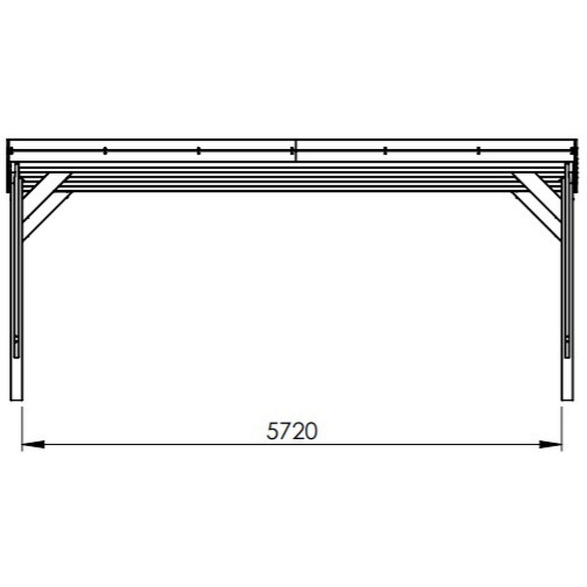 Forest Style Carport toit plat - Bois traité autoclave - 2 voitures - 30,9 m² - VICTOR DESIGN