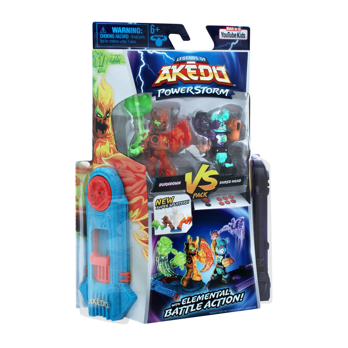MOOSE TOYS Pack Figurines Akedo PowerStorm Burndown vs Shred Head