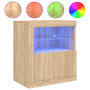 Voir la diapositive 2 : VIDAXL Buffet avec lumieres LED chene sonoma 60,5x37x67 cm