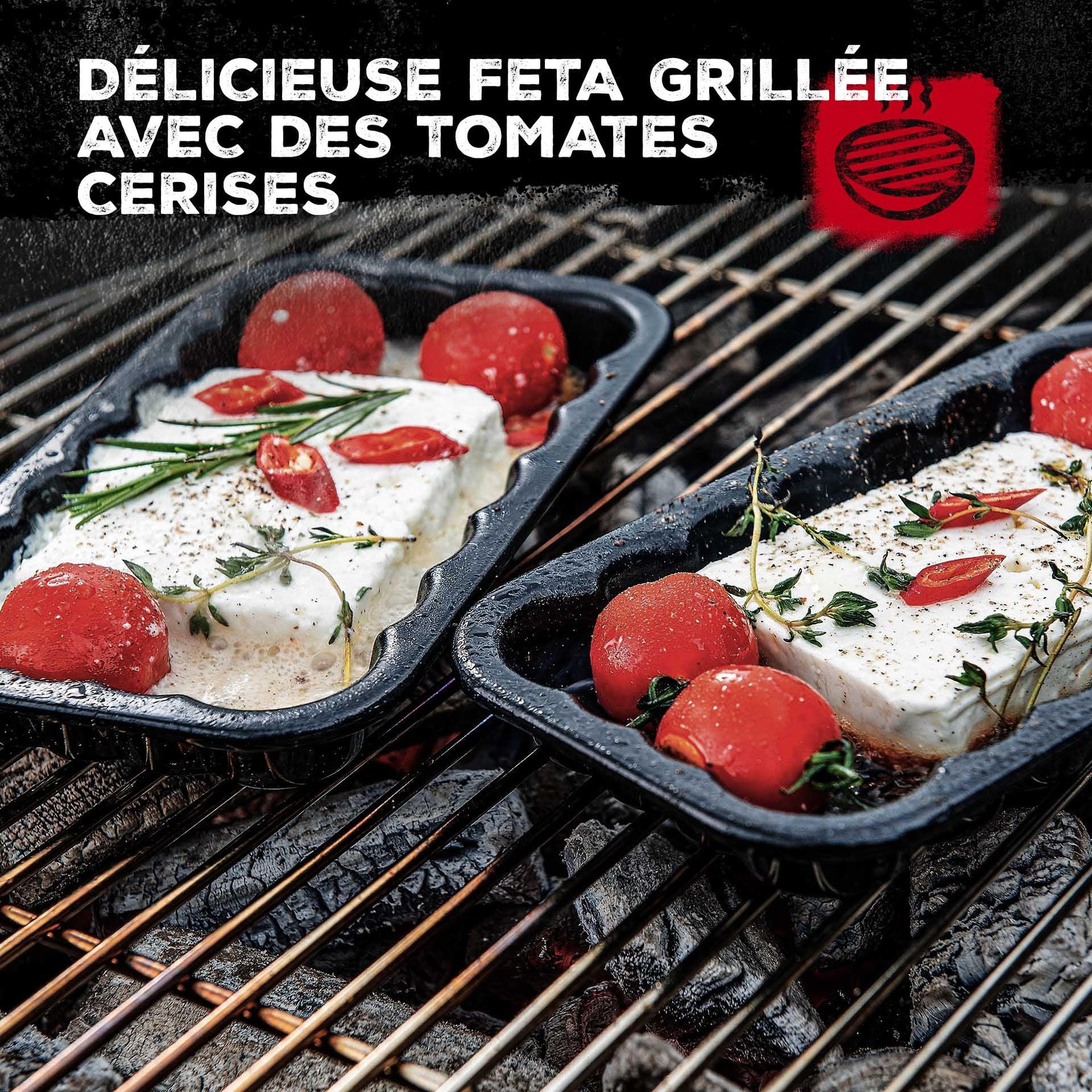 Voir la diapositive 3 : FM PROFESSIONAL Lot de 2 plats de cuisson en acier émaillé 40 x 34 cm et 21 x 12 cm fm professional barbecue