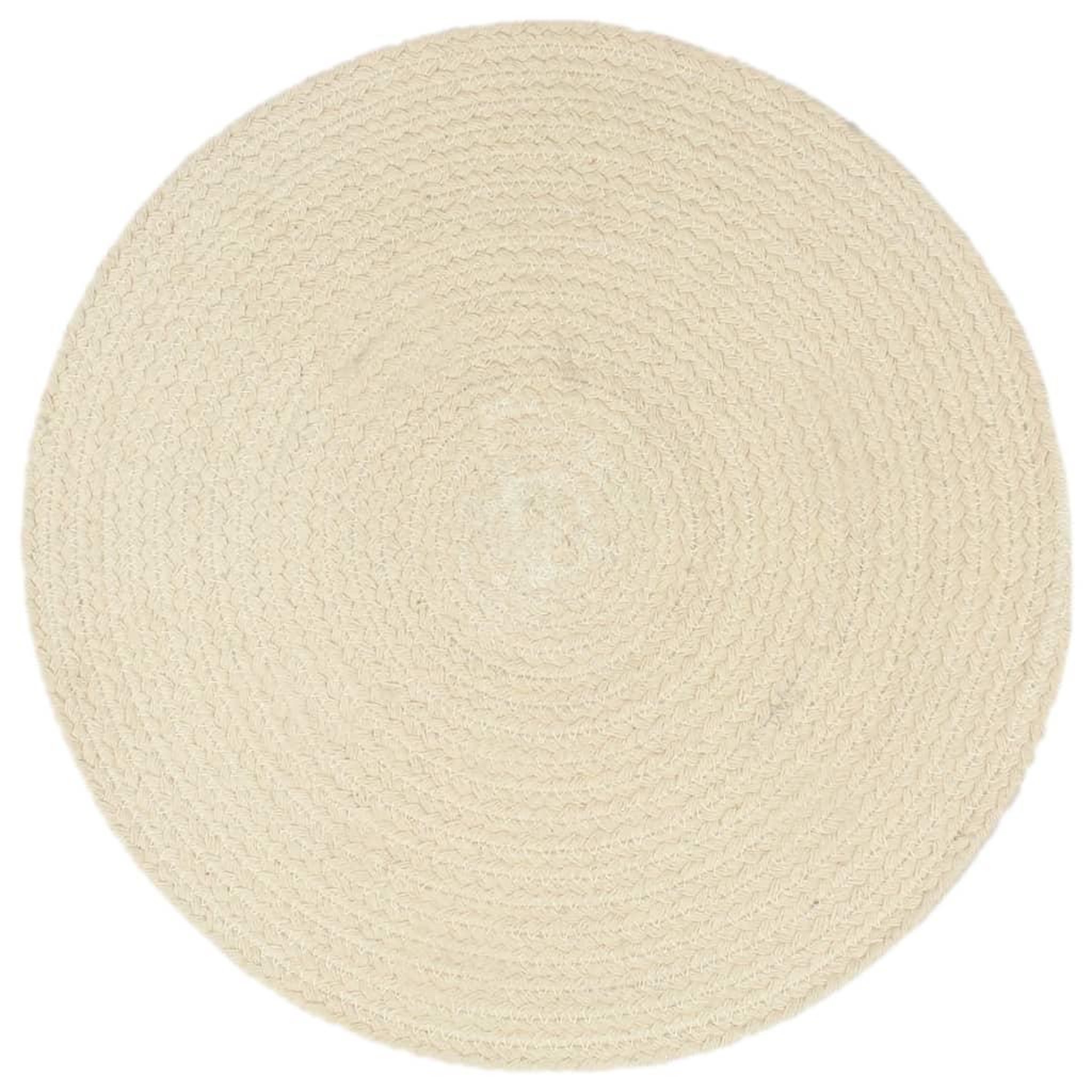 Voir la diapositive 2 : VIDAXL Napperons 4 pcs Naturel Plain 38 cm Rond Coton