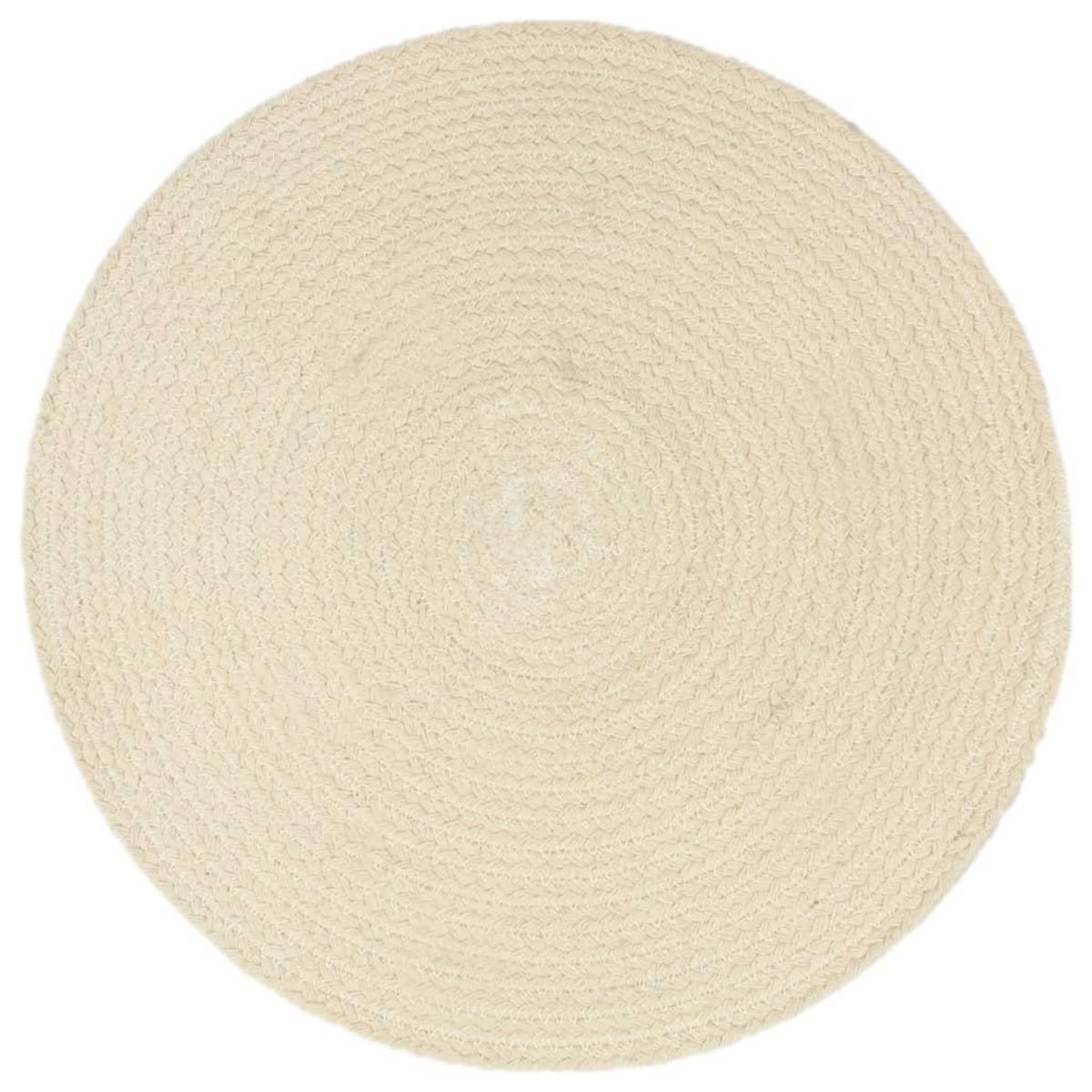 VIDAXL Napperons 4 pcs Naturel Plain 38 cm Rond Coton