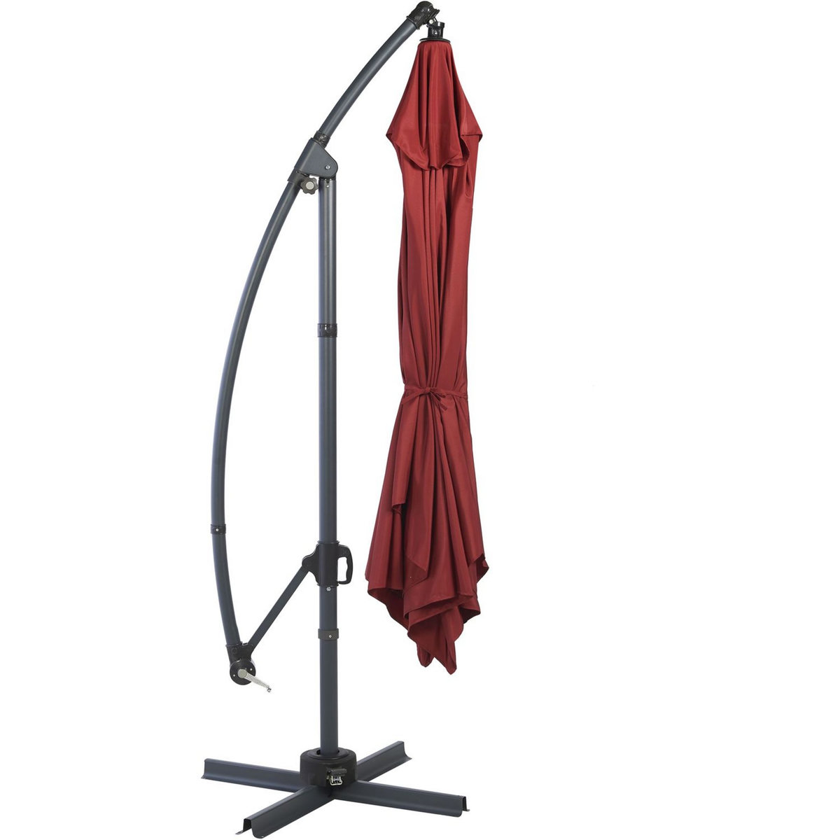 GARDENSTAR Parasol déporté octogonale - Aluminium et polyester - 3x4m - Rouge dahlia