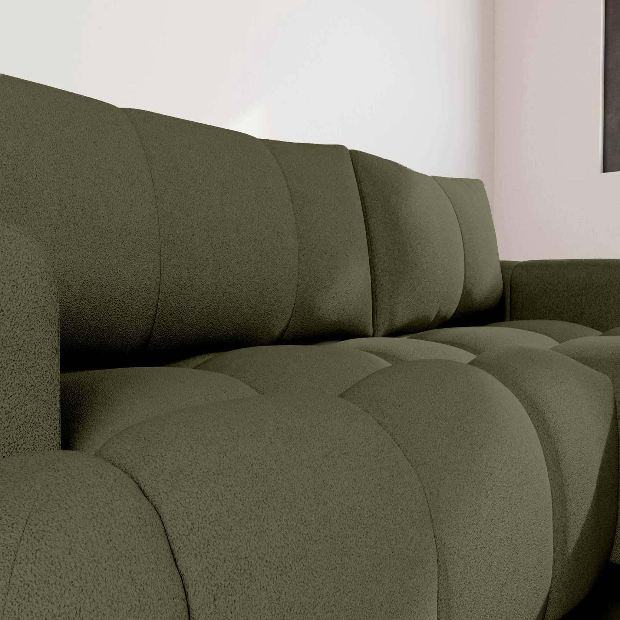 Voir la diapositive 6 : BEST MOBILIER Yulin - canapé d'angle droit 4 places convertible avec coffre en tissu bouclette