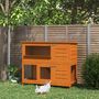 Voir la diapositive 2 : PAWHUT Cage a lapin poulailler clapier en bois de pin de grande taille avec 2 etages 120x48x100 cm