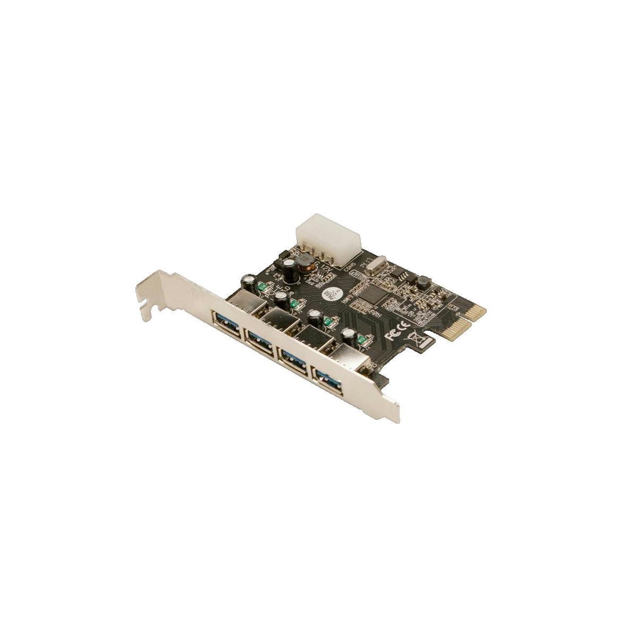 LOGILINK Carte PCIe LogiLink PC0057 avec 4 ports USB 3.0 - 5 Gbit/s - Noir
