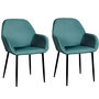 Voir la diapositive 1 : The Home Deco Factory 2 Fauteuils de table design velours Giulia