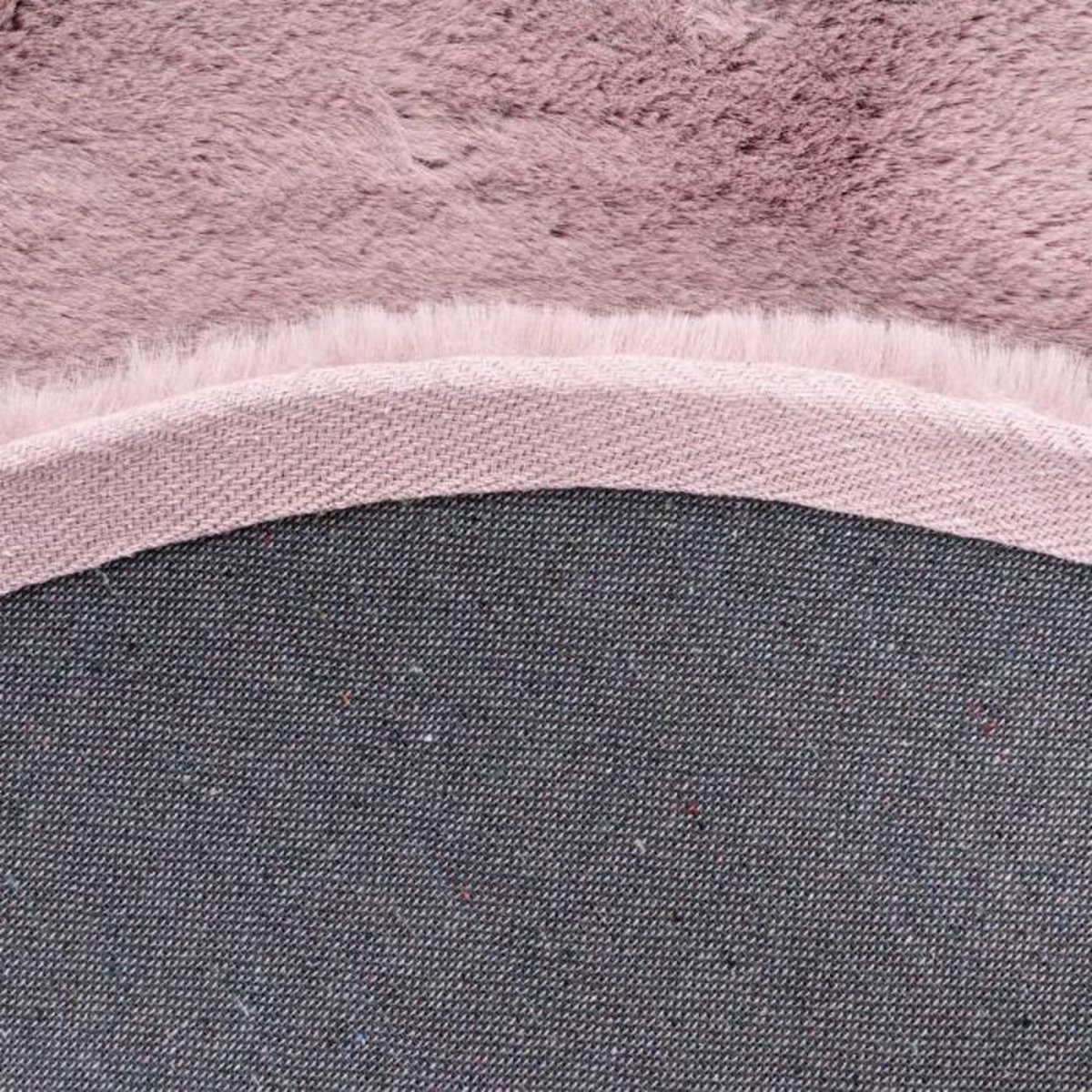 Paris Prix Tapis Uni Rond Doux à Poils Longs  Rabbit  Rose