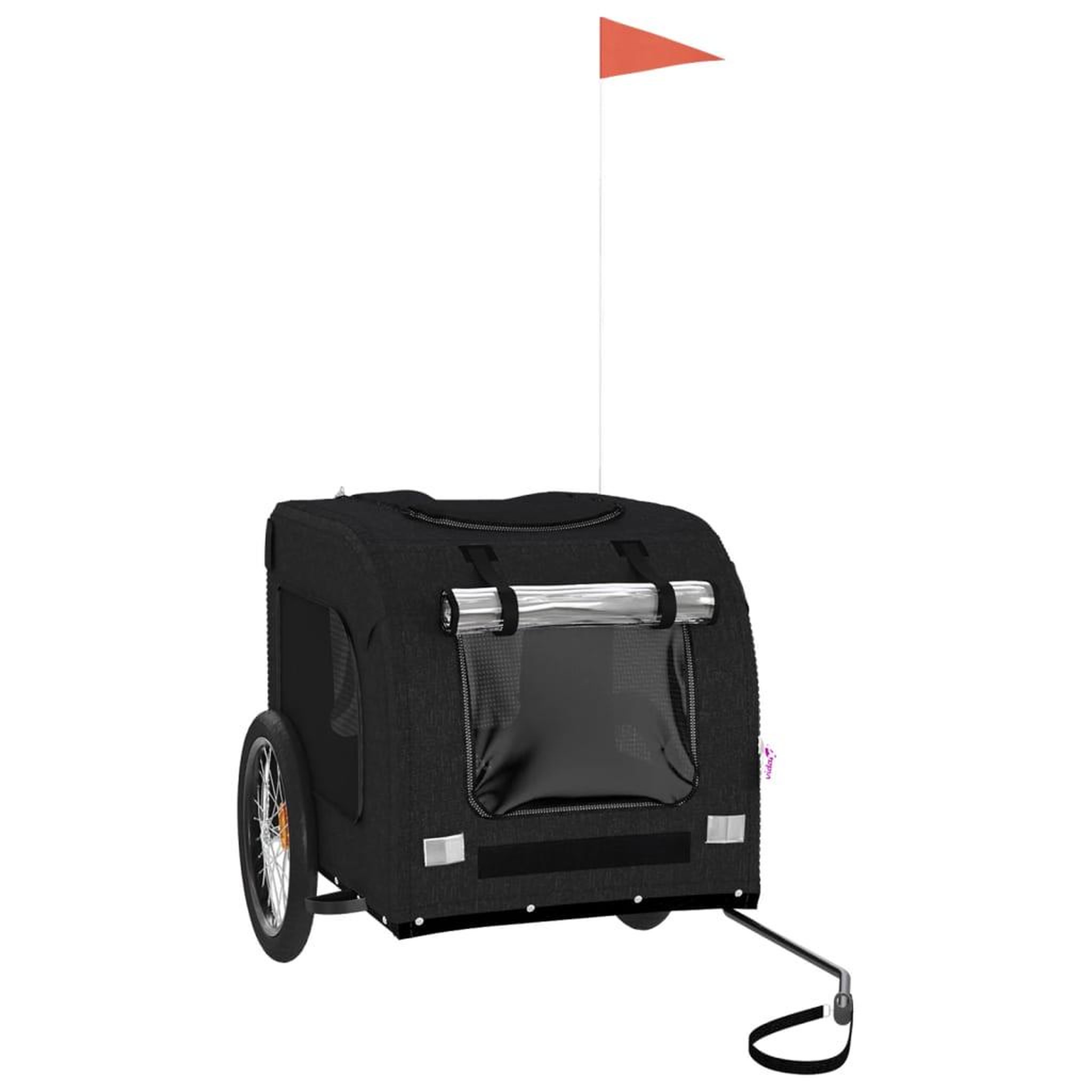 Voir la diapositive 2 : VIDAXL Remorque de velo pour animaux de compagnie noir
