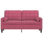 Voir la diapositive 3 : VIDAXL Canape 2 places avec oreillers bordeaux 140 cm velours