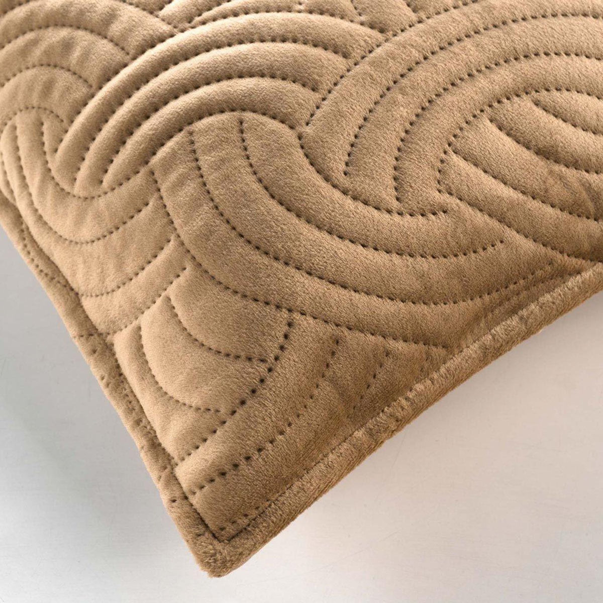 Paris Prix Housse de Coussin Velours Uni  Solange  40x40cm Chamois