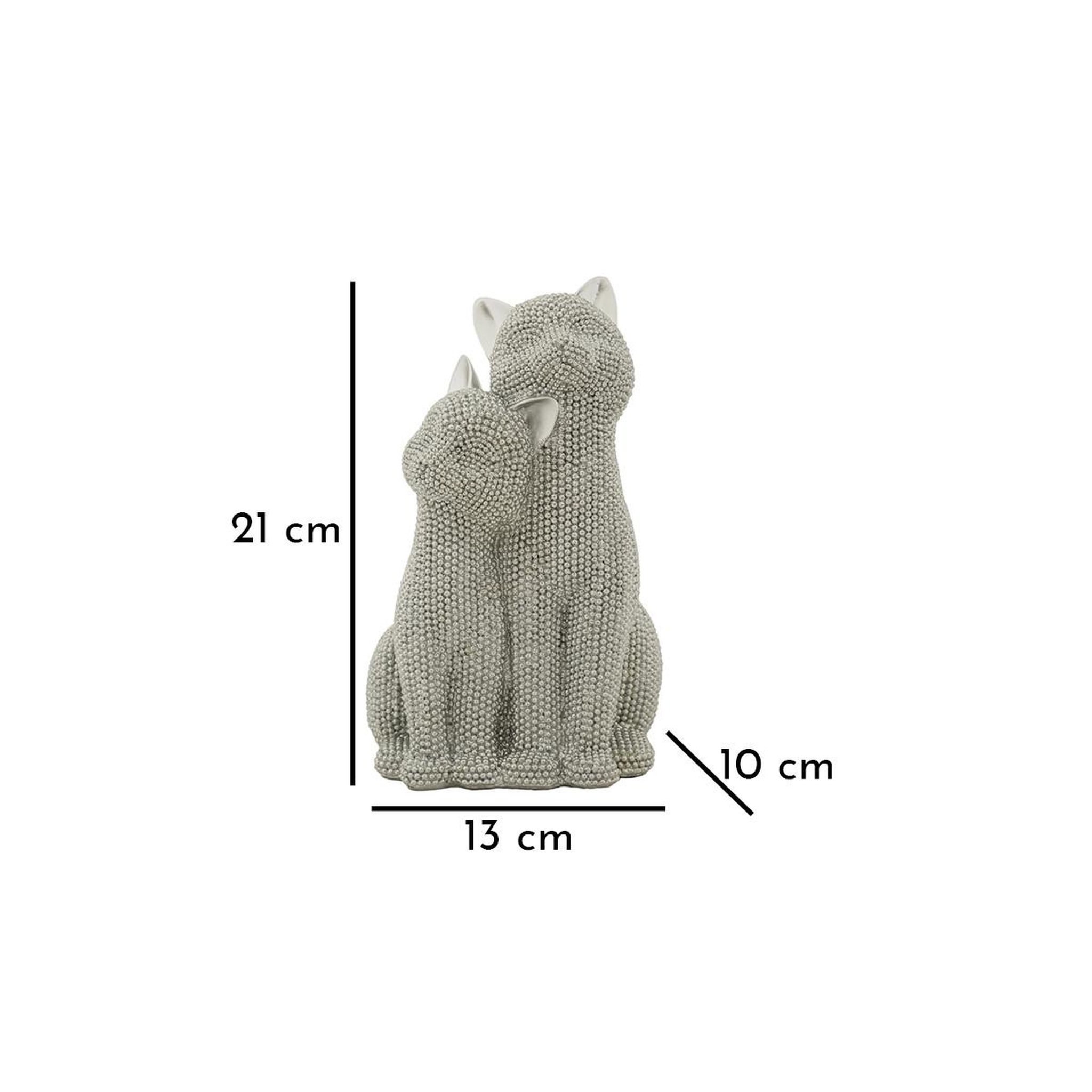 Voir la diapositive 6 : Paris Prix Statuette déco couple de chat  sparky  21cm argent