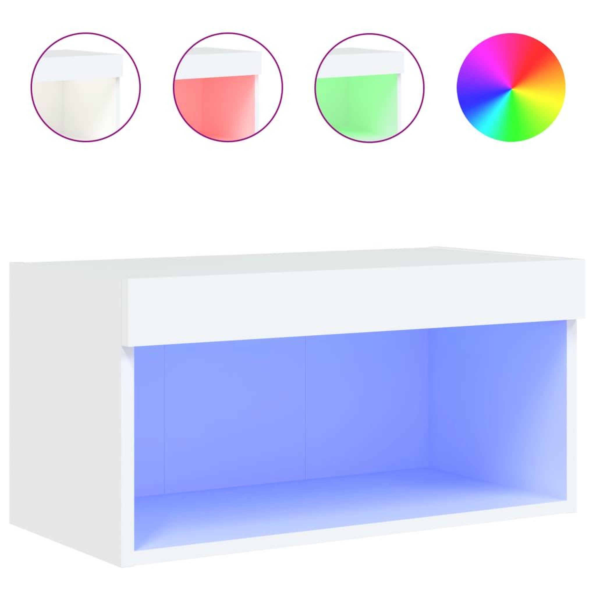 Voir la diapositive 2 : VIDAXL Meuble TV avec lumieres LED blanc 60x30x30 cm