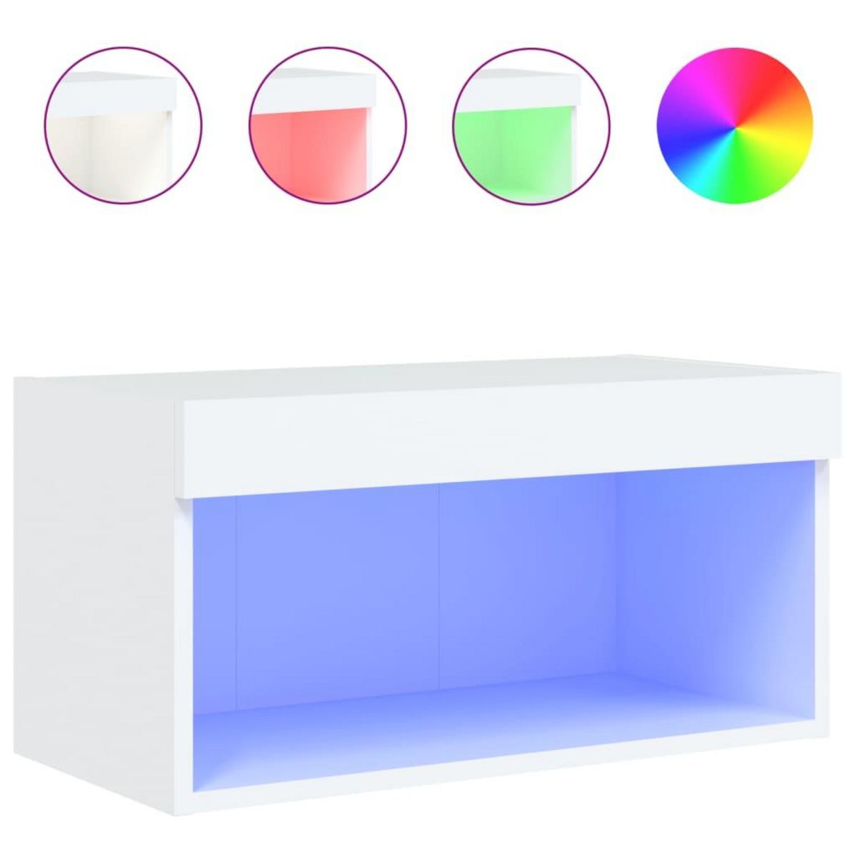 VIDAXL Meuble TV avec lumieres LED blanc 60x30x30 cm