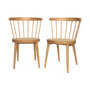 Voir la diapositive 1 : SWEEEK Lot de 2 chaises naturelles en bois et cannage. Nora. L 54 x P 54 x H 76.5cm.