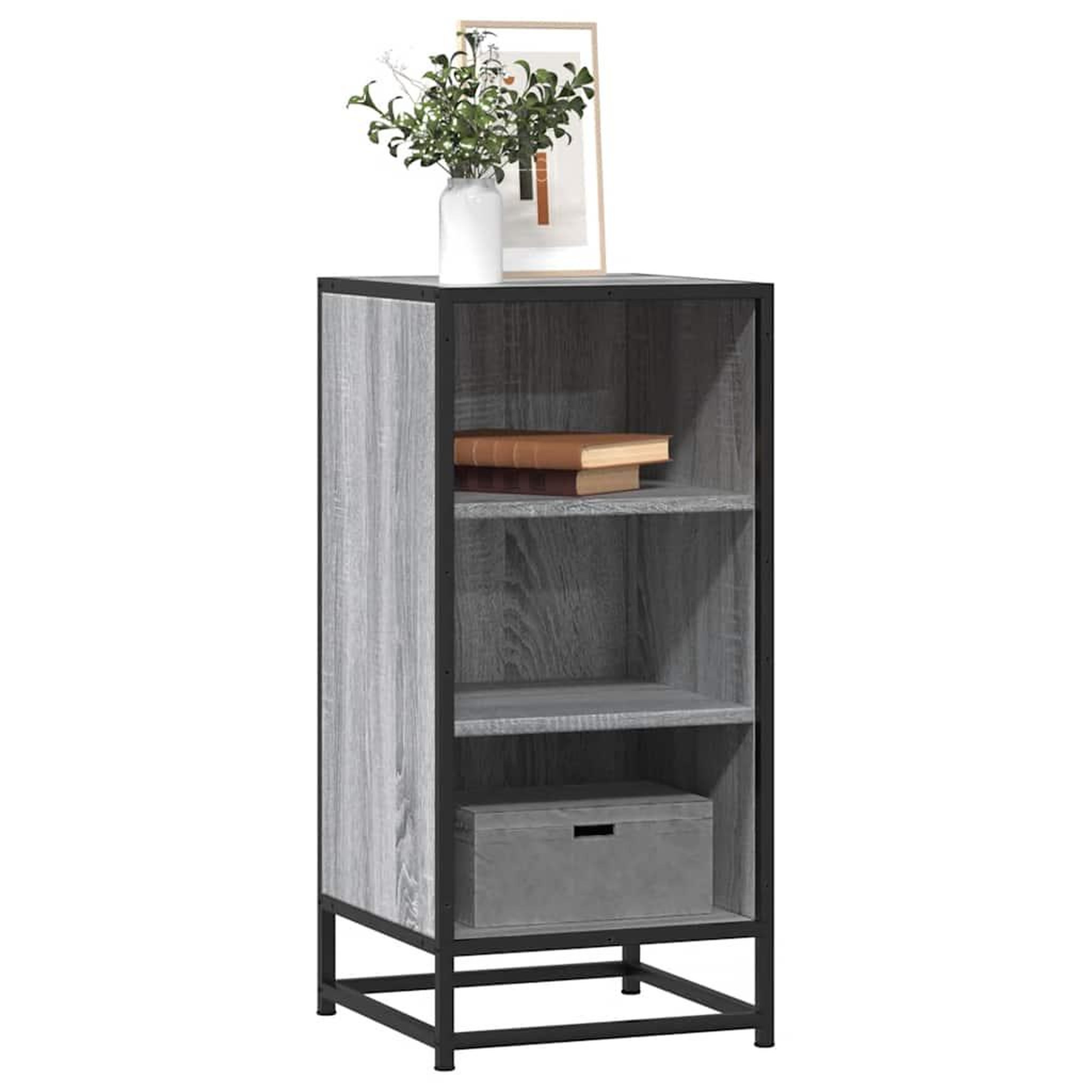 VIDAXL Buffet sonoma gris 35,5x35x76 cm bois d'ingenierie et metal