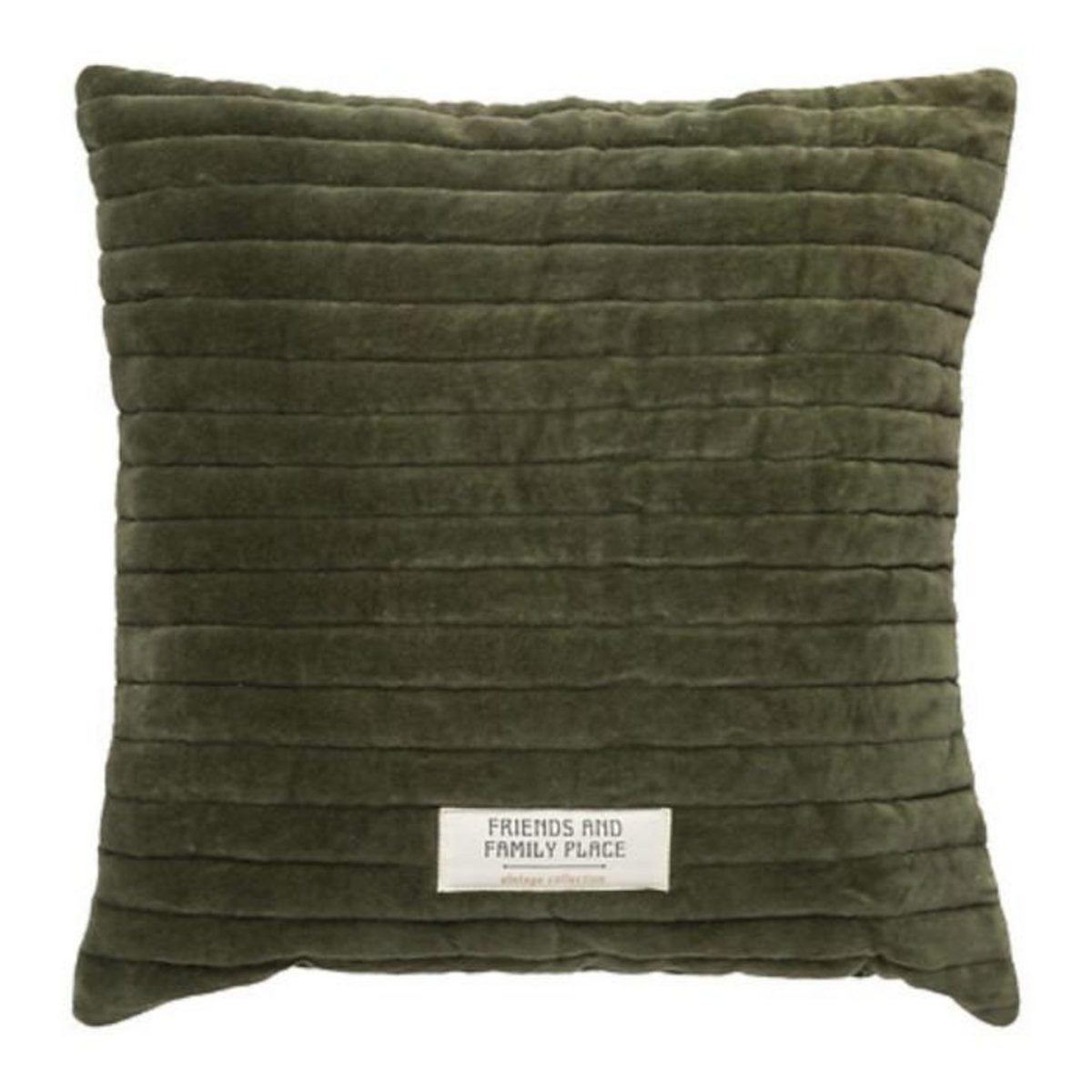 ATMOSPHERA Coussin Déco Matelassé  Family Corner  45x45cm Kaki